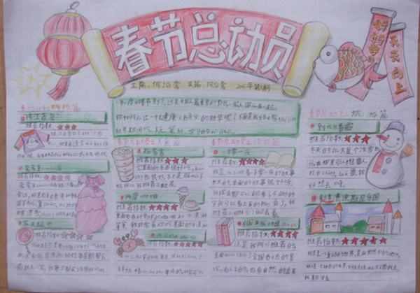 2017鸡年春节手抄报图片