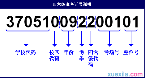 英语四六级15位准考证号的含义说明