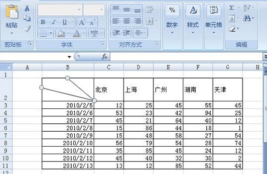 在Excel中怎么画斜线