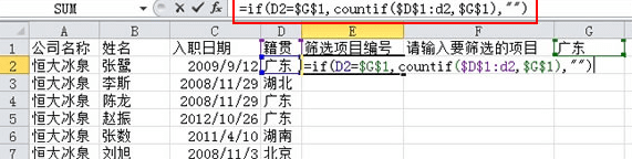 Excel2010中自定义进行筛选并依次编号