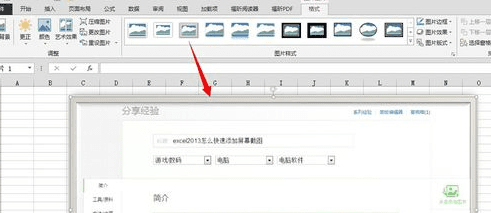 excel2013屏幕截图功能怎么用