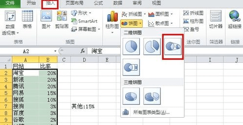 如何在excel2013中制作一个复合饼图