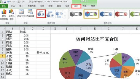 如何在excel2013中制作一个复合饼图