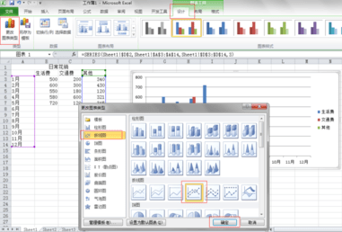 怎么在excel2013中制作组合图表