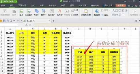 WPS如何截取表格图片