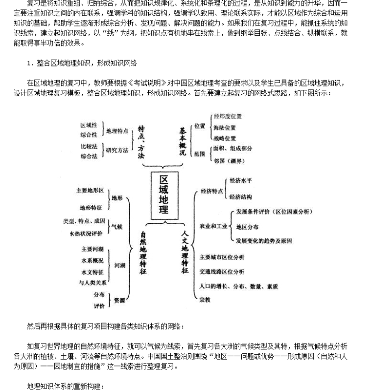 怎样复习区域地理