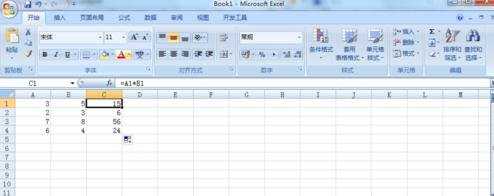 Excel2007如何计算加减乘除