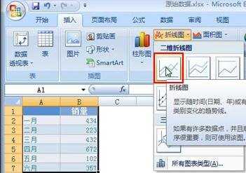 Excel2007如何制作自动扩展数据折线图