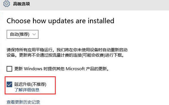 win10中怎么设置延迟更新