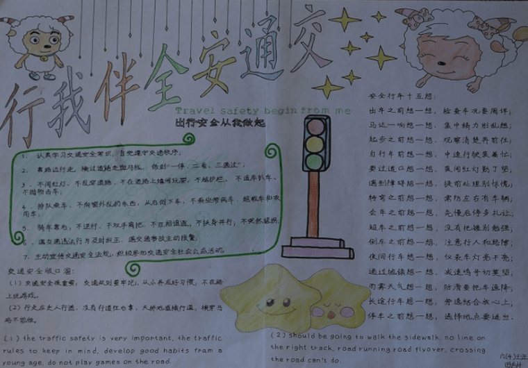 初中七年级关于安全的手抄报图片大全