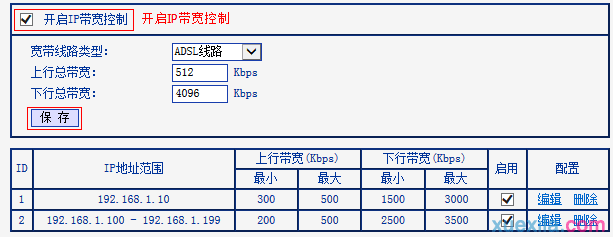 tp885n路由器带宽控制