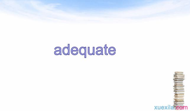 adequate的用法和例句