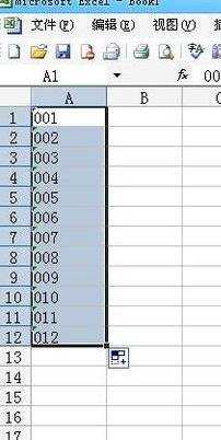 excel中输入001等0开头数字的方法