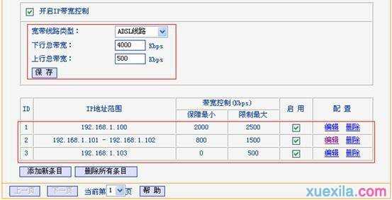 TL-R406 IP带宽控制功能设置