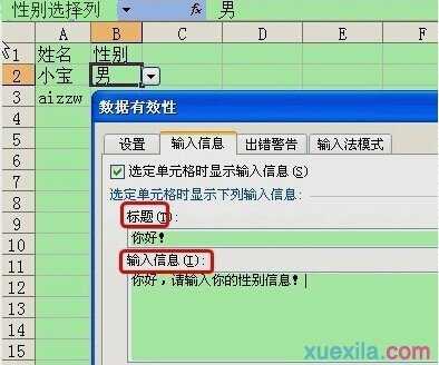 如何为Excel工作表设置表格定义?