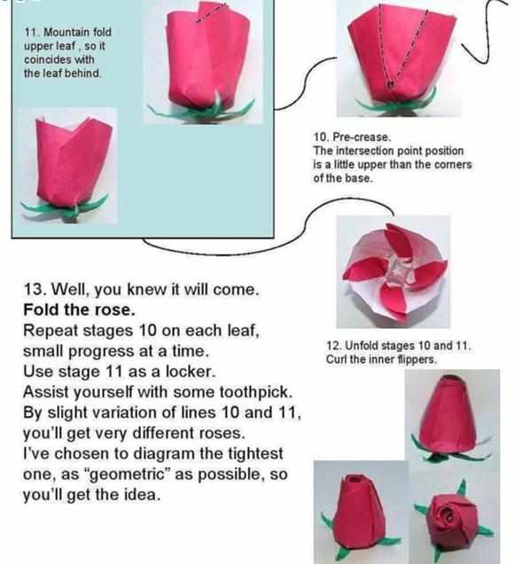 折纸玫瑰详细图解教程