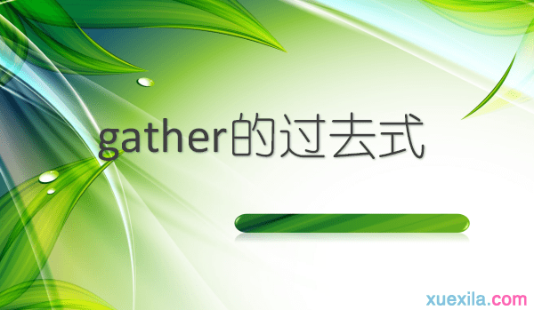 gather的过去式和用法例句