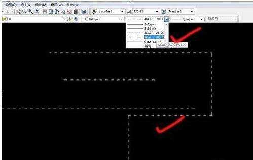 cad里怎么画虚线的