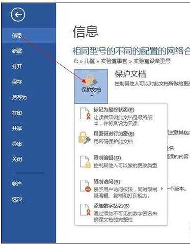 word2013对文档进行加密的技巧