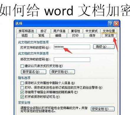 如何为word2003文档加密