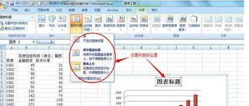 excel 2007添加图表标题的方法