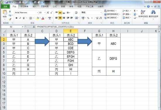 excel 单元格以及数据一同合并函数的教程