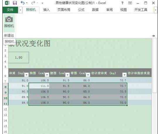 excel2013照相机的使用方法