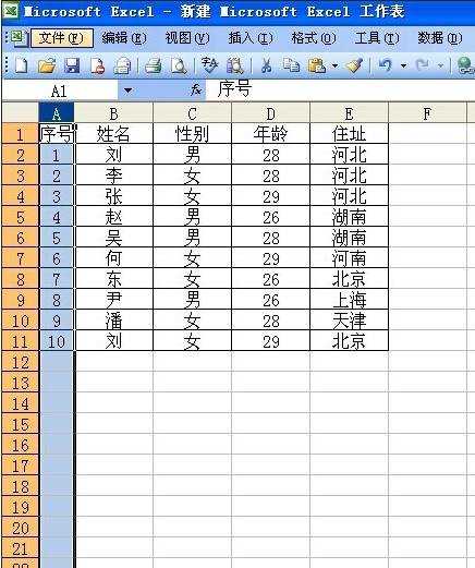 excel2003调整列宽的教程