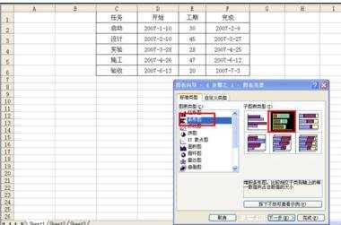 excel2003制作甘特图的教程