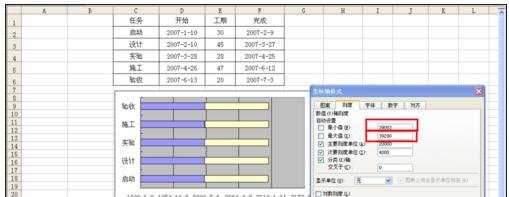 excel2003制作甘特图的教程