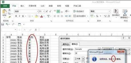 excel2013替换功能的使用方法