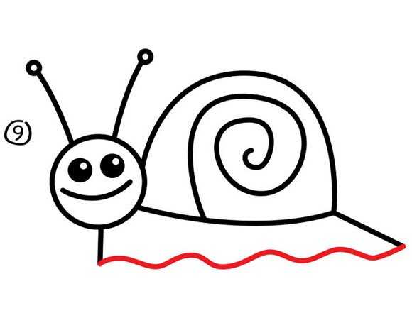 卡通简笔画大全:蜗牛的简笔画画法和步骤
