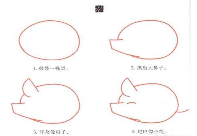 如何画简笔画小猪的方法教程