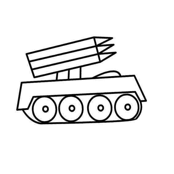 导弹车简笔画图片大全,现代武器导弹车简笔画图片