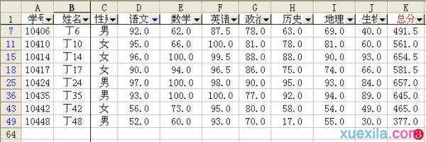 excel03自动筛选功能的使用方法