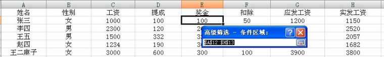 excel2007高级筛选的用法