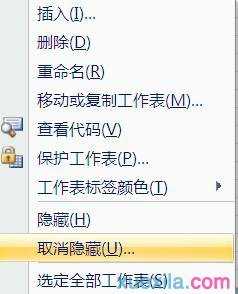 excel2007工作表隐藏的方法