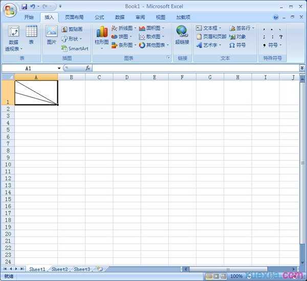 excel表格里划斜线的方法