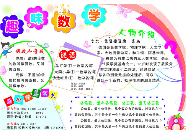 三年级趣味数学手抄报图片