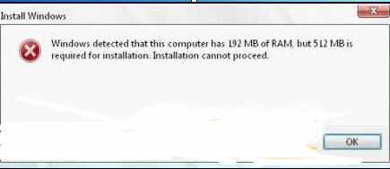 512mb内存可以安装windows7吗