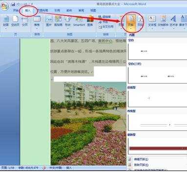 怎么删掉word2007的页码