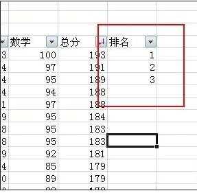 excel中排名次方法