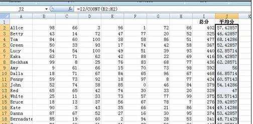 excel中计算平均分的教程