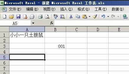 excel2003输入0开头数字的教程