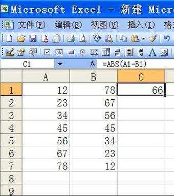 excel表格怎样使用绝对值函数