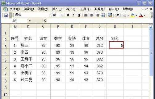 excel排名函数的使用方法