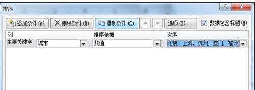 excel2010自定义排序的使用方法