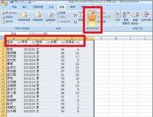 excel2010自动筛选功能的用法