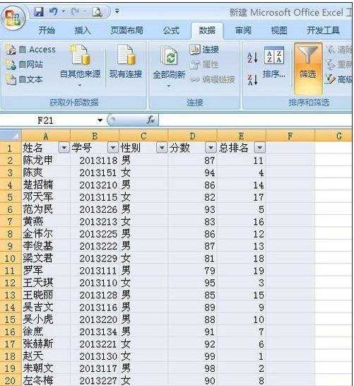 excel2010自动筛选功能的用法