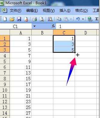 excel2003自动填充柄的用法